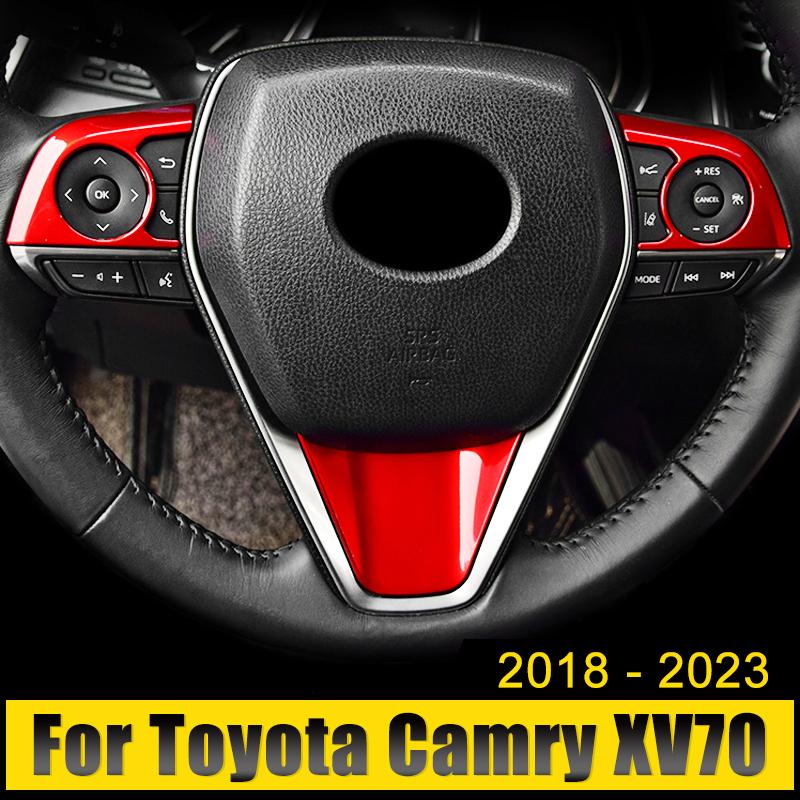 ABS автомобильный руль, кнопка, панель, накладка, чехол, наклейки, аксессуары для Toyota Camry 70 XV70 2018 2022