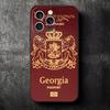Мягкий чехол для телефона с флагом-паспортом Грузии для iPhone 16 16E 17 Air 15 Pro Max 14 Plus 13 Mini 11 12 7 Черный чехол Задняя крышка