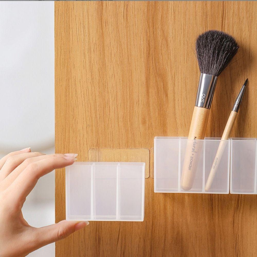 Wall Mounted Mini Storage Box 3 Grids Sundries Holder Plastic Makeup Organizer Home