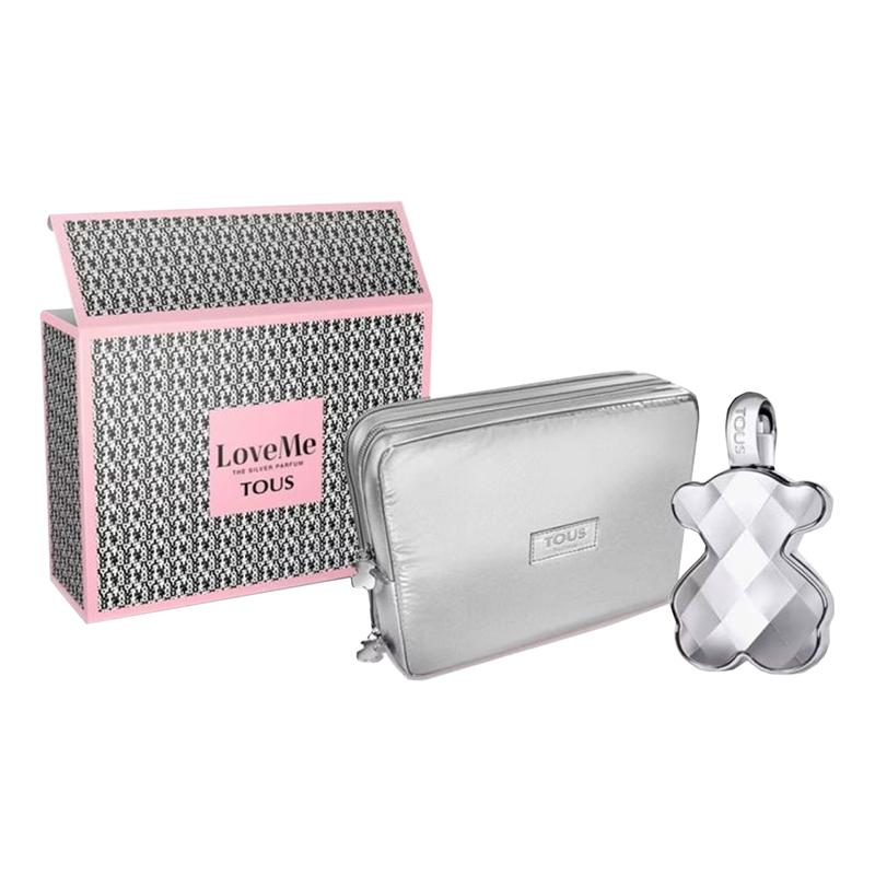 TOUS Silver Love Bear Perfume Set Fragrance Parfum + Cosmetic Bag 90ml