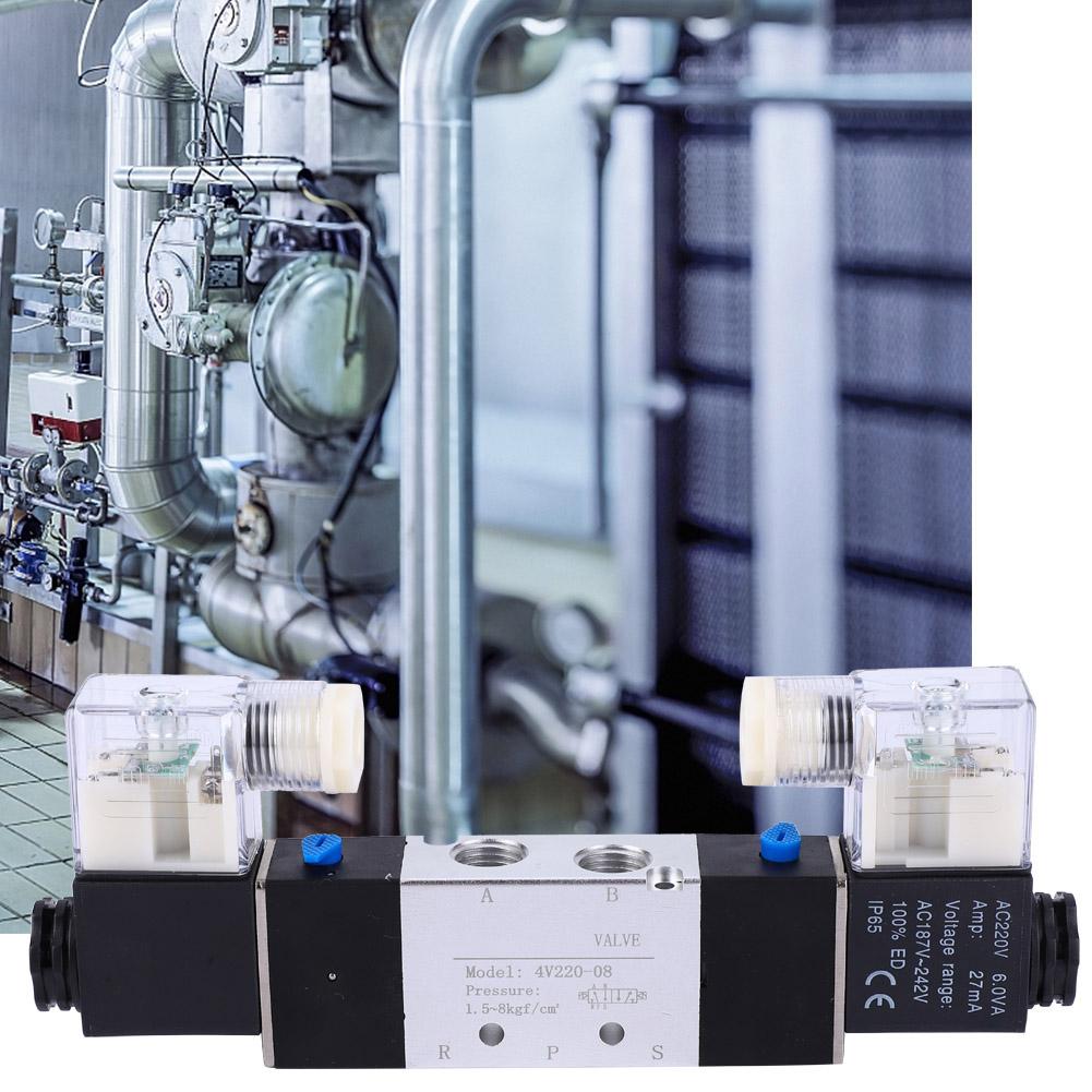 4V220 08 1 4 Вход Выход 1 8 Выпуск Пневматический Электромагнитный Воздушный Клапан 2 Положения 5 Путей(AC220V)