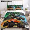 Cartoon Monster Truck All Season Duvet Cover Comforter Bedding Sets Soft Quilt Cover and Pillowcases Single/Double/Queen/King