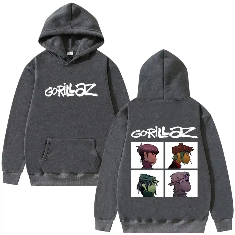 Модный альбом рок-группы Gorillaz с принтами-узорами на мужских худи, свитшотах, в стиле хип-хоп, альтернативный, ретро, пуловерах