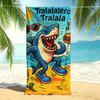 Мультяшная акула Tralalero Пляжное полотенце Тематические солнечные очки для вечеринки Дизайн с бургером для бассейна, пляжа, кемпинга, круиза Летний незаменимый подарок