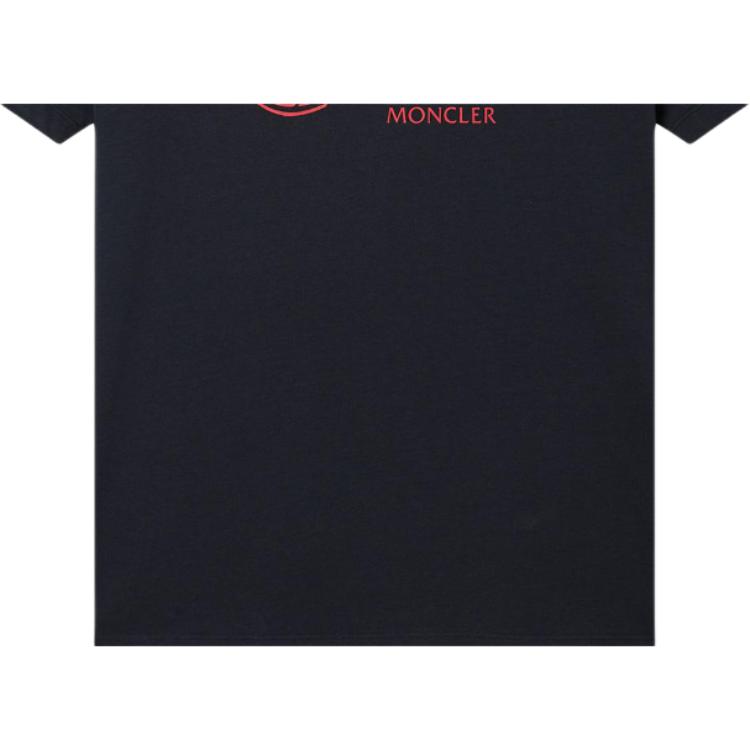 Moncler Мужская футболка с коротким рукавом и круглым вырезом с принтом логотипа Топы G10928C73110829FB778