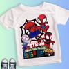Summer Boys Spider  Man Birthday Tshirt for 1  9 Year  Olds with Spider  Man and His Friends