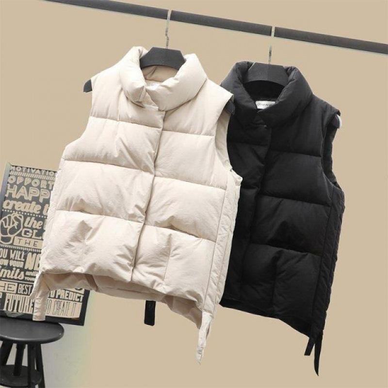 Down Cotton Vest Women's Short Student New Autumn and Winter Versatile Vest Loose Bread Cotton Vest