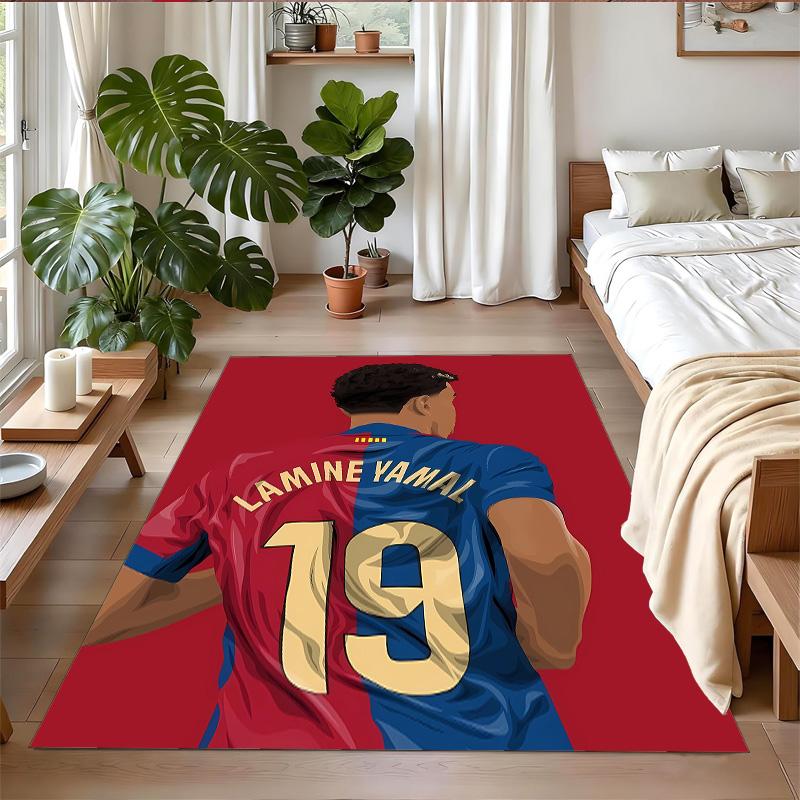 Anti‑Slip Crystal Velvet Floor Rug, Lamine Yamal Design Carpet for Indoor Living Bedroom Home Decoration