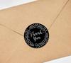 Darling Souvenir Round 1.6 Inches Black Vines Border Thank You Stickers Non Customized Gift-45