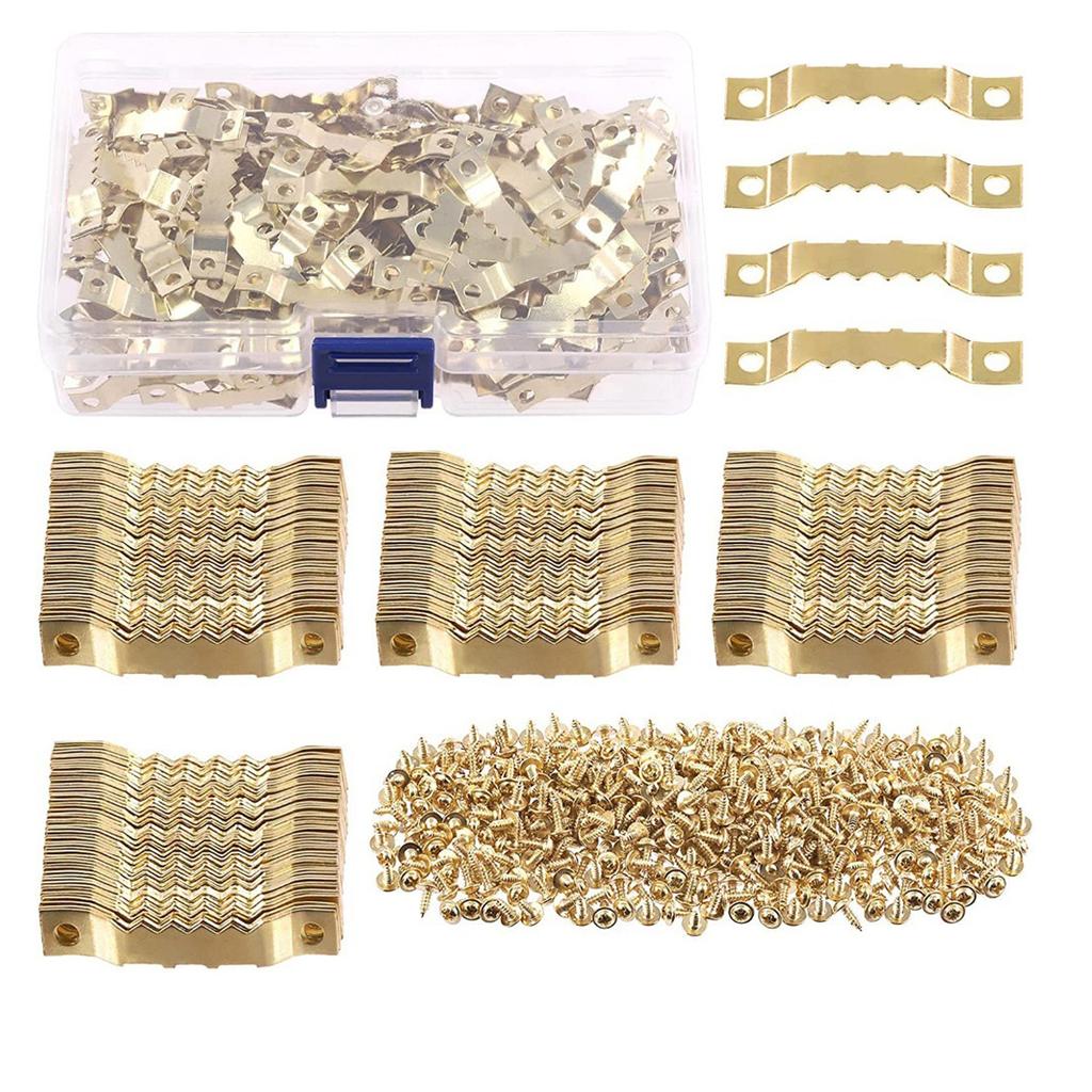 Sawtooth Picture Frame Hanger Hanging Photo Wall Oil Painting Mirror Saw Tooth Hooks with Screws