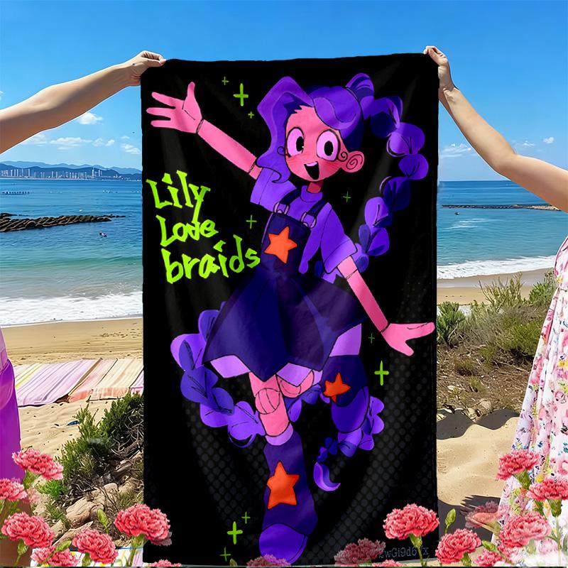 Lily Lovebraids Print Beach Towel, Versatile Lightweight Absorbent Beach Towel for Pool Surf Yoga Bathroom, Perfect Birthday Holiday Gift