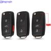 Jingyuqin 10ps Folding Remote Car Shell Flip Key Case Fob For New VW Volkswagen Transporter Polo GOLF 2 Buttons