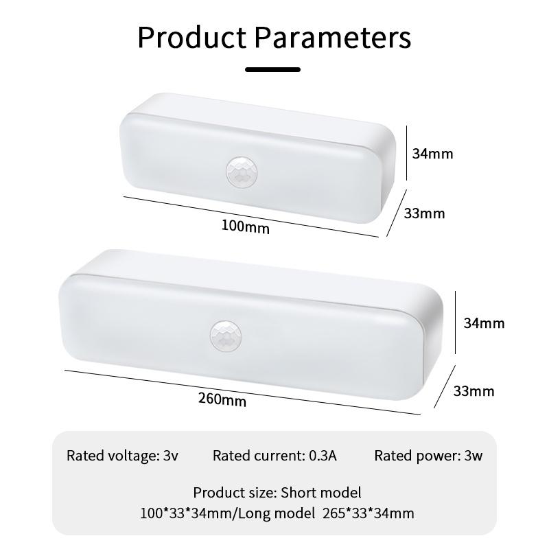 3W LED PIR Motion Sensor Light Wireless USB Rechargeable Magnetic LED Night Light Lamp For Staircase Aisle Wardrobe Baby Care Bedroom Light