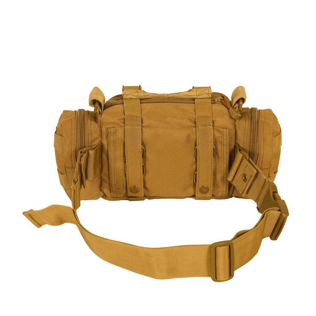 Seibertron Multifunctional Bag MOLLE Khaki 4-Way (Crossbody, Waist, Front, Hand) Compatible, Casual, Outdoor, Military, Waterproof,