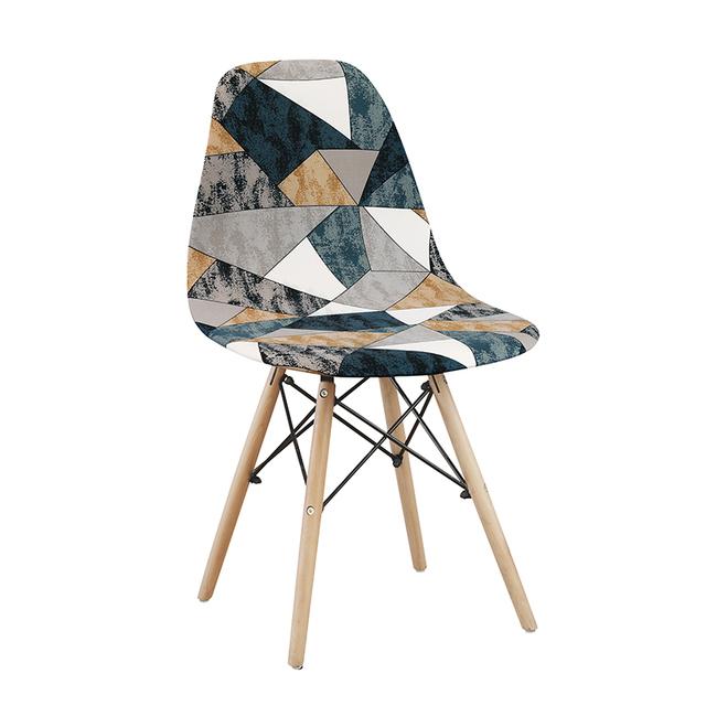 Новый стиль, чехол на стул в виде ракушки с принтом, эластичный чехол для кухни, безрукий, чехлы на обеденный стул, моющийся эластичный чехол на сиденье для банкета, дома