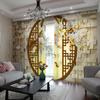 Chinese Curtain Chinese Style Ink Landscape Bamboo Lotus Lucky and Rich Living Room Bedroom Cortinas Semi-shading Decoration