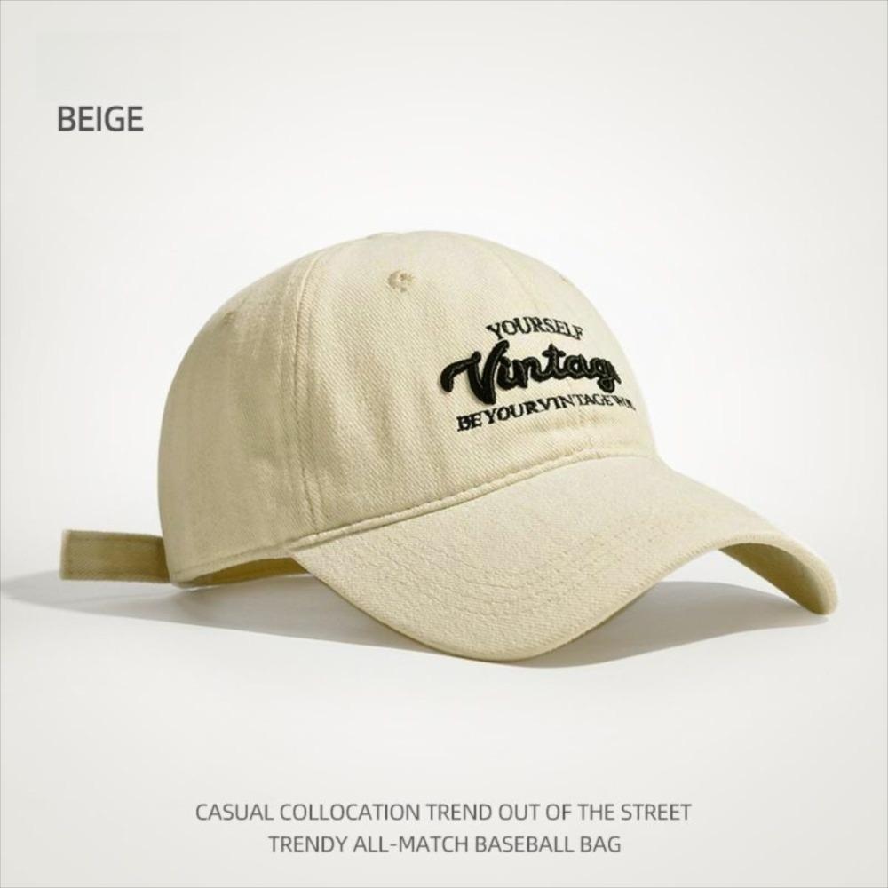 Letter Embroidered Baseball Cap Adjustable Peaked Cap Unisex Sun Hat Outdoor Sports