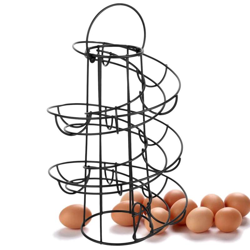 Egg Rack Spiral Storage Egg Skelter Deluxe Spiraling Dispenser Basket Storage Space Multi-functional