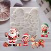 1 шт. Рождественская силиконовая форма Олень Санта-Клаус Сани Эльф Инструменты для украшения торта из мастики Форма для выпечки кексов для Сахарной мастики