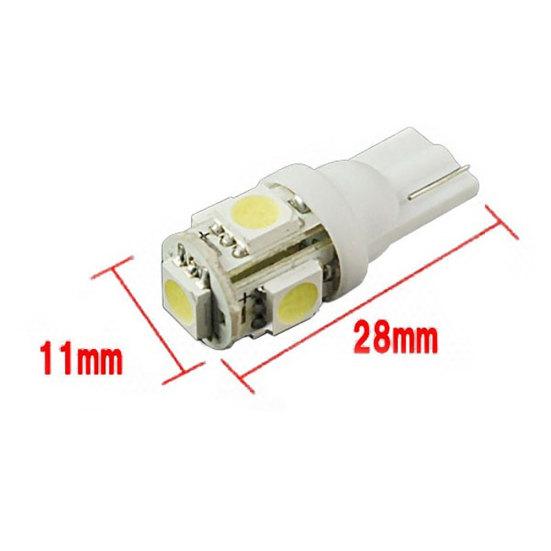 10шт W5W 2825 T10 Wedge 5-SMD 5050 Ксеноновые белые светодиодные лампы Автомобильные фары