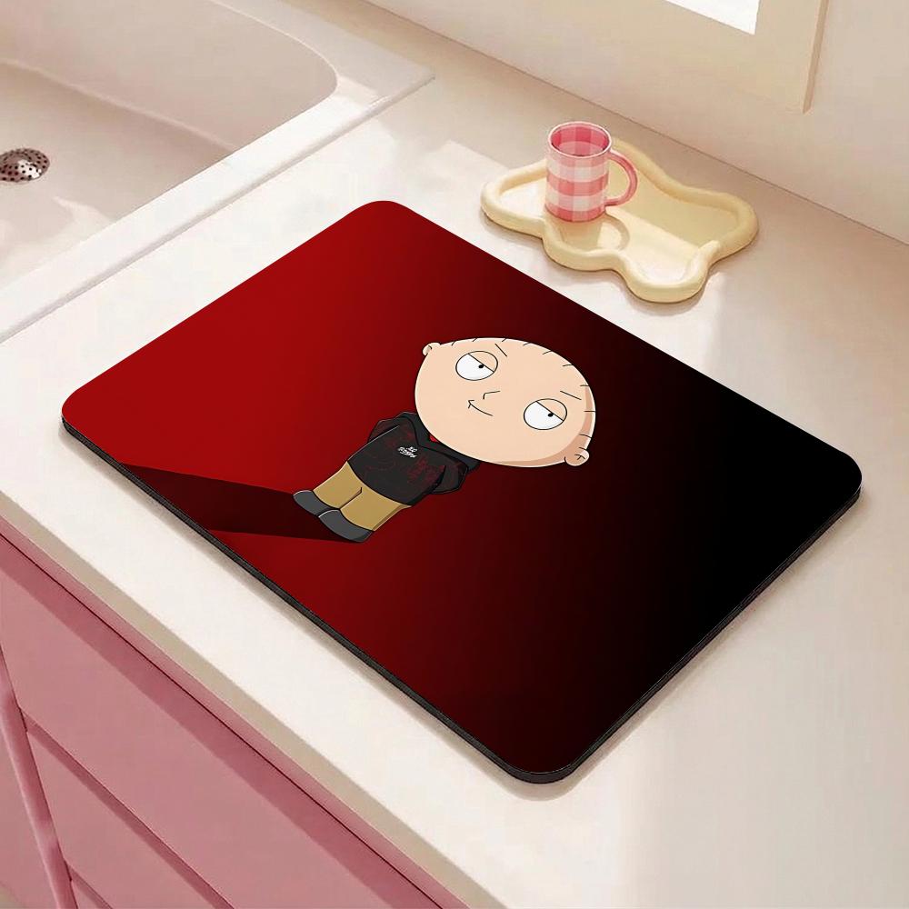 Cartoon F-Family Guy Floor Mat Eco Diatomite Antibacterial Odor-Resistant Floor Mat for Kitchen&Bathroom