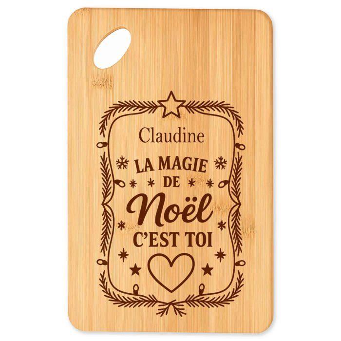 Planche à découper - PLANETEE - Claudine Magie de Noël Rectangle - Bambou - Gravé - Motif Noël