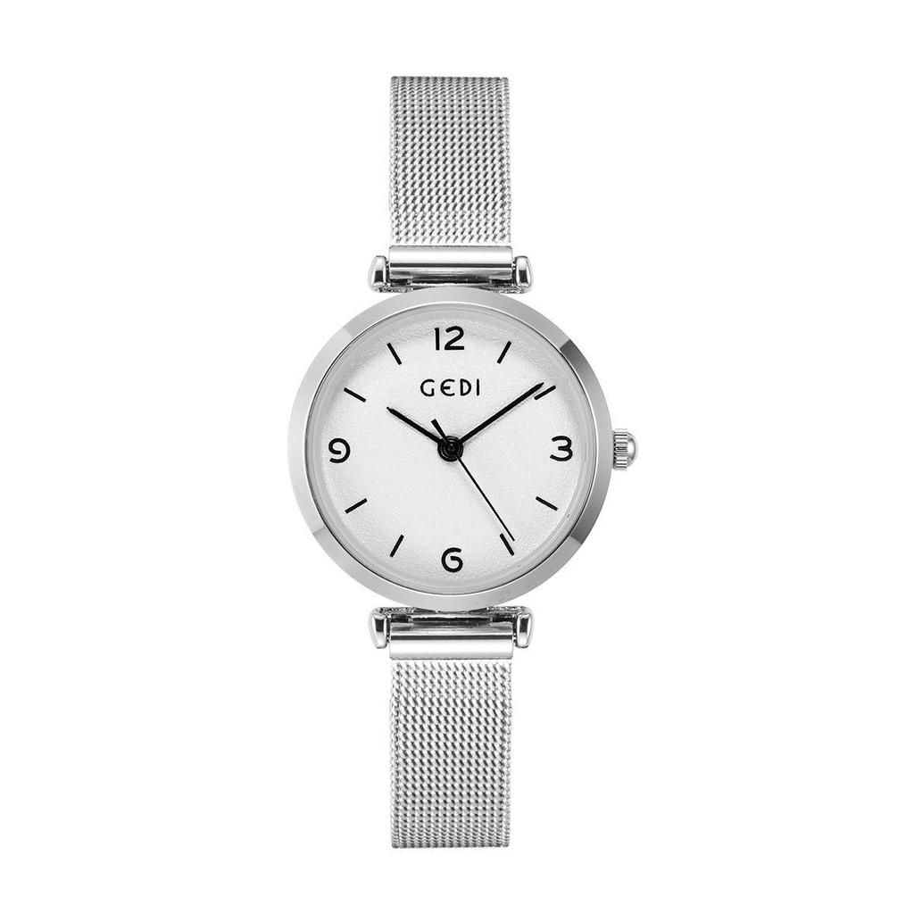 Gedi Women's Minimalist Stainless Steel Mesh Band Waterproof Quartz Watch