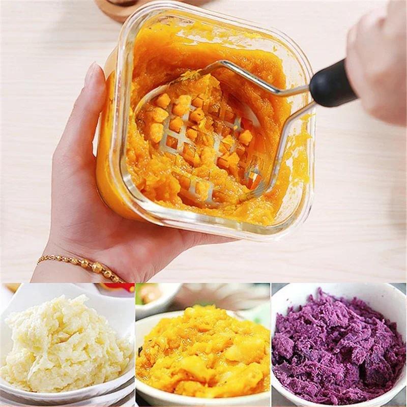 Картофельная давилка из нержавеющей стали, кухонный гаджет, пресс для пюре, чеснока, овощедавилка, фруктовый пресс, кухонные принадлежности, аксессуары