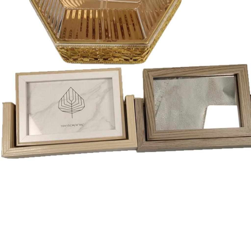 6-inch Irregular-shaped Double-sided Rotating Wooden Picture Frame Decorations for Home Wall Panels Interior Home Decoration