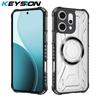 KEYSION Прозрачный магнитный чехол для OPPO Reno14 Pro 5G Мягкий силикон+ПК Сверхпрочный противоударный чехол для телефона для OPPO Reno 14 Pro