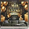 2D background cloth 1 piece, happy birthday male legend mythology vibrant background cloth for birthday party
