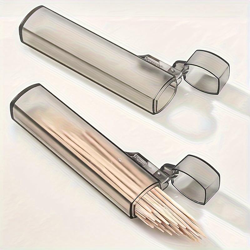 4pcs Portable Plastic Toothpick Box: Transparent Plastic Toothpick Box, Suitable for Outdoor Travel - Kitchen and Restaurant Supplies