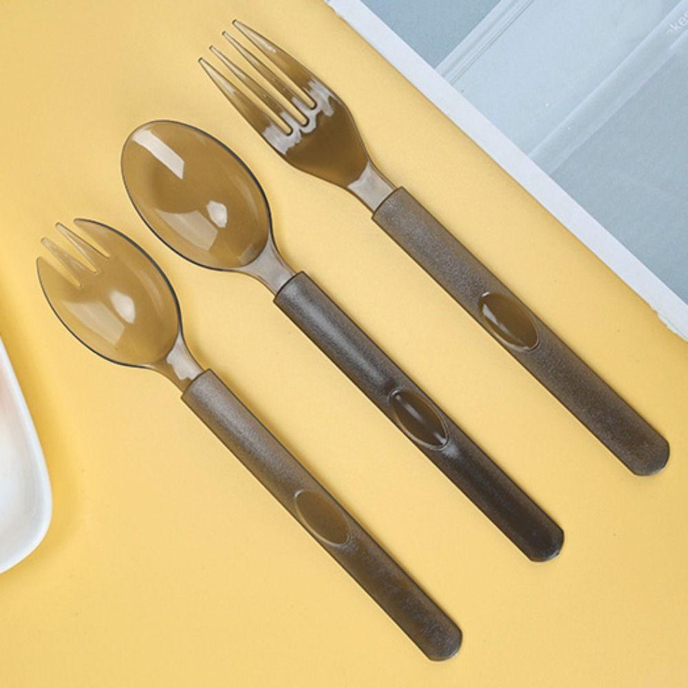 100Pcs Thickened Disposable Spoon Fork Eco-Friendly Dessert Cake Scoop Ice Cream Spoons Picnic