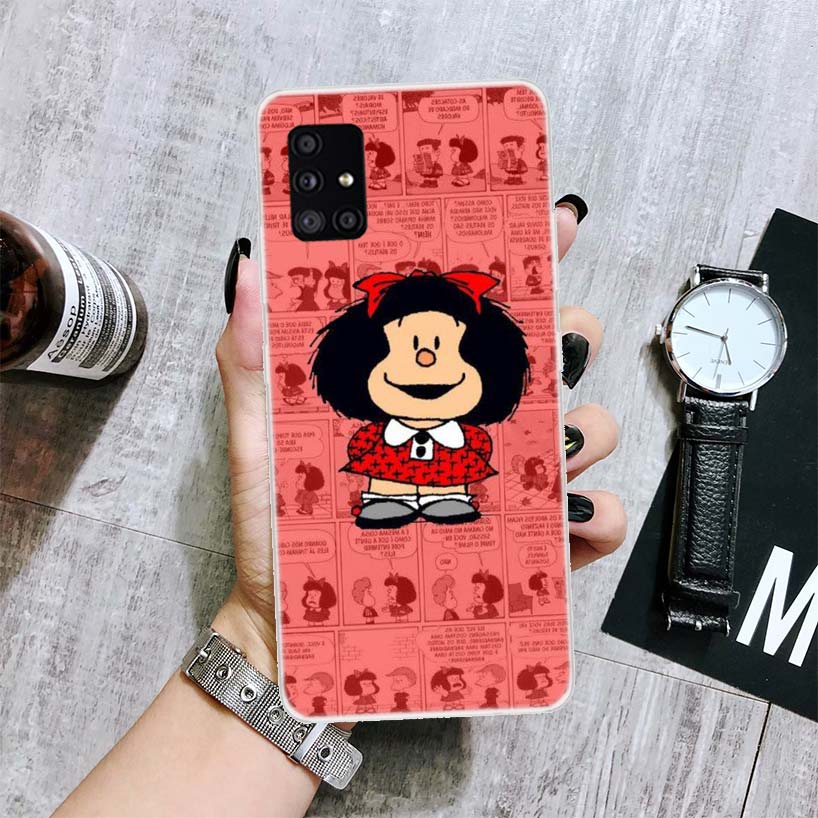 Mafalda Cartoon Phone Case For Samsung Galaxy A14 A15 A13 A12 A54 A55 A53 A52 A04S A24 A25 A23 A22 A34 A35 A33 A32 A03S A02S Cas