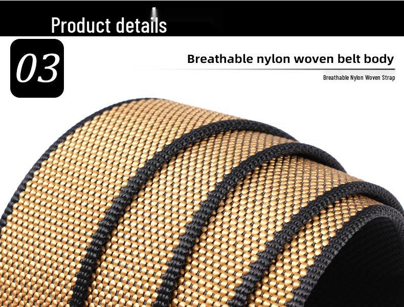 Men's Nylon Canvas Belt with Rotating Alloy Pin Buckle - Durable, Versatile Outdoor Tactical Belt