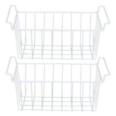 2 шт. Корзины для морозильника холодильника, большие бытовые корзины для хранения, органайзеры с ручками