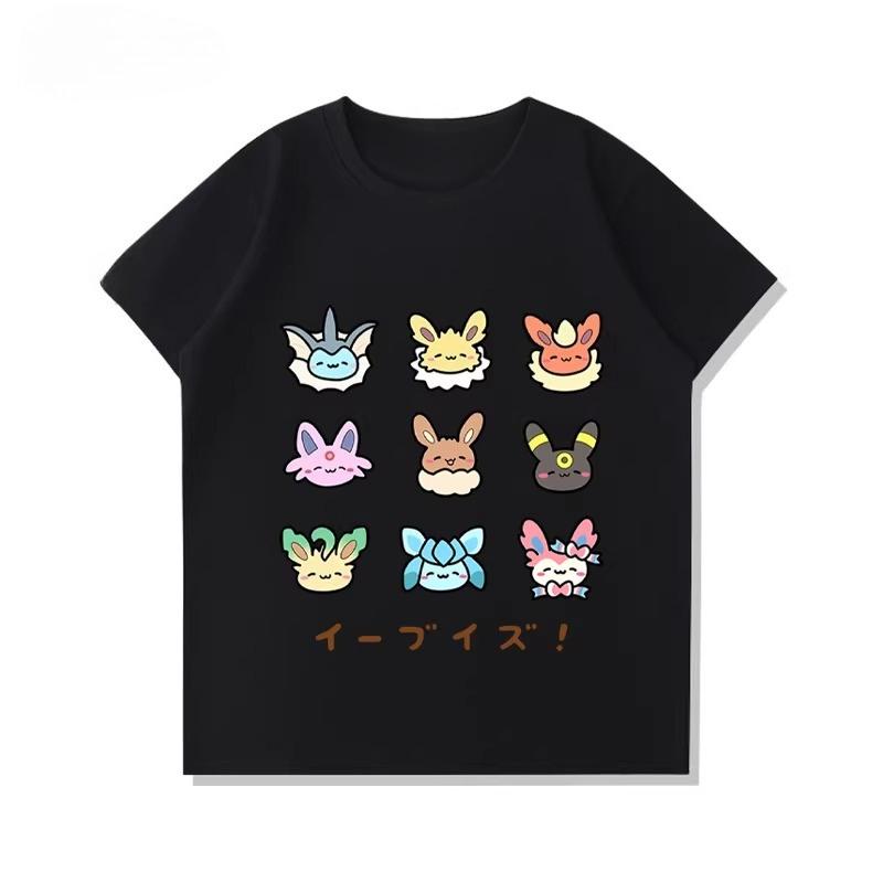 Summer New Pikachu Print Children's Pure Cotton T-Shirt, Boys and Girls, Comfortable and Breathable Children's T-Shirt