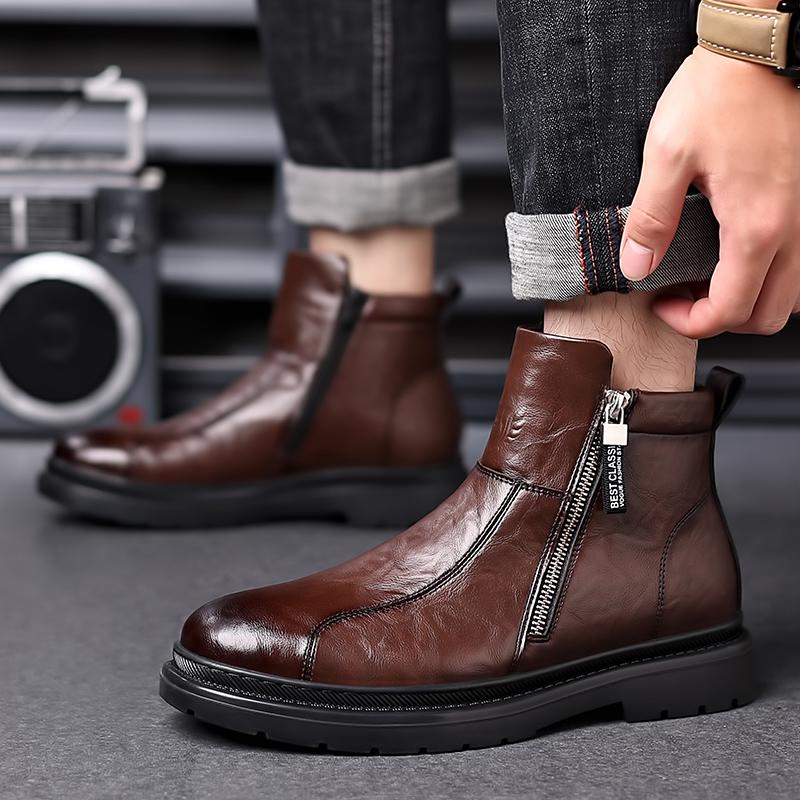 Men's New Classic Retro Style Black Chelsea Boots Business Negotiation Social Office Formal Ankle Boots Comfort Soft Sole Boots