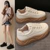 Fashion Women Fashion Platform Sneakers PU Leather Lace Up Running Shoes Woman Thick Soled Comfortable Sports Shoes Casual Board Shoe
