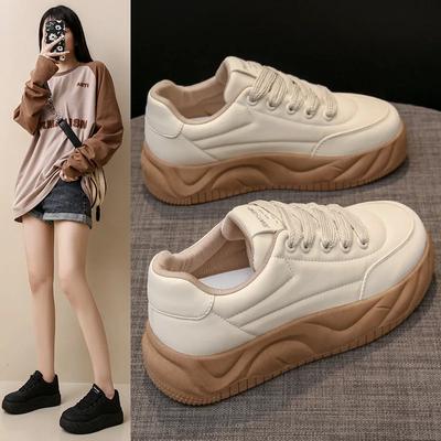 Женские модные кроссовки на платформе из искусственной кожи со шнуровкой, женские кроссовки на толстой подошве, удобная спортивная обувь, повседневная обувь для сноуборда