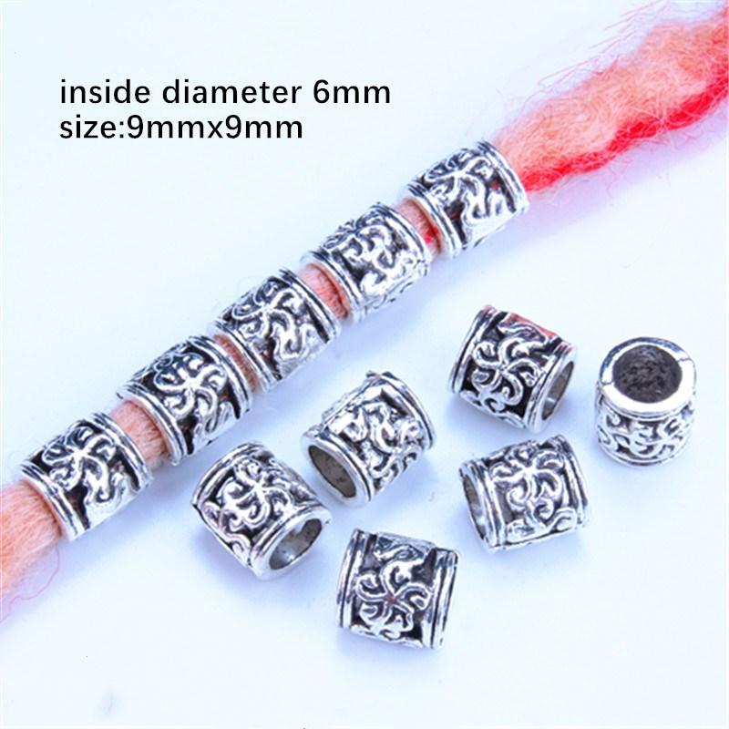 Набор из 5 серебристых металлических аксессуаров для волос с замысловатыми узорами для косичек и дредов