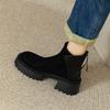 British Style Retro Thick Heel Platform Martin Boots Women's 2025 New High and Thin Zipper Chelsea Short Boots