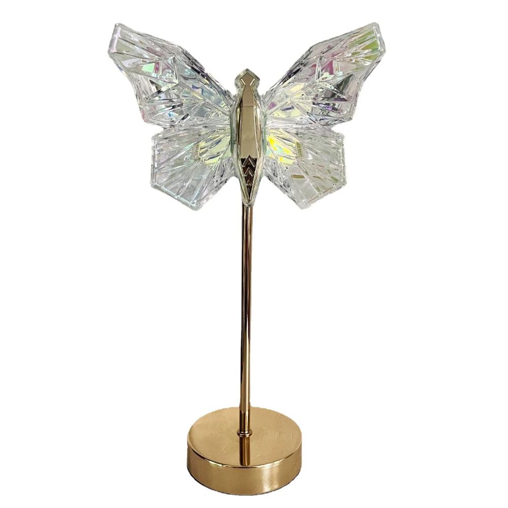 Metal Acrylic Butterfly Desk Lamp Nordic Bedroom Girl Room LED Rechargeable Bedside Atmosphere Small Night Light