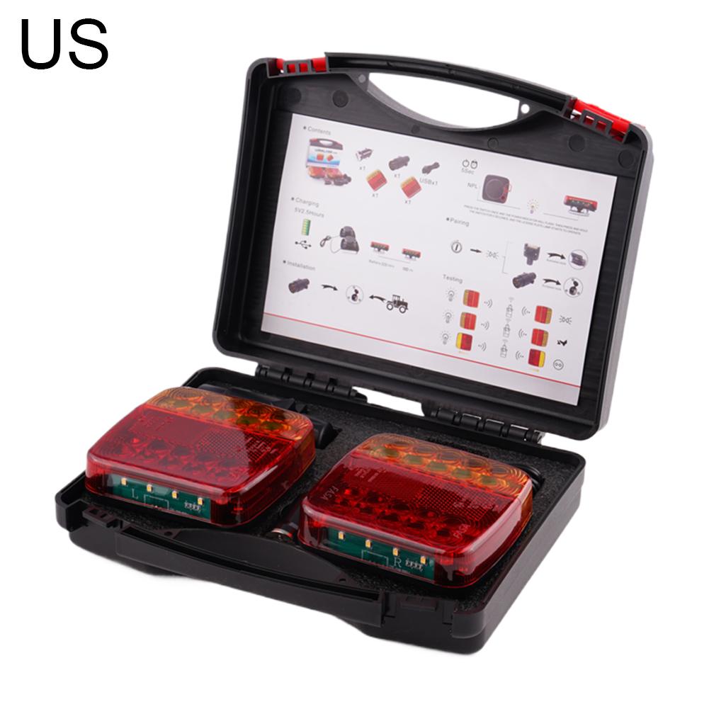 1 комплект Беспроводной Магнитный Задний Фонарь Прицепа Водонепроницаемый Перезаряжаемый Задний Фонарь Сигнал Предупреждение Стоп-сигнал Светоотражающая Линза