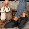 Теплые короткие плюшевые водонепроницаемые кожаные зимние ботинки женские трендовые зимние ботинки с толстой подошвой женские нескользящие хлопковые туфли на платформе
