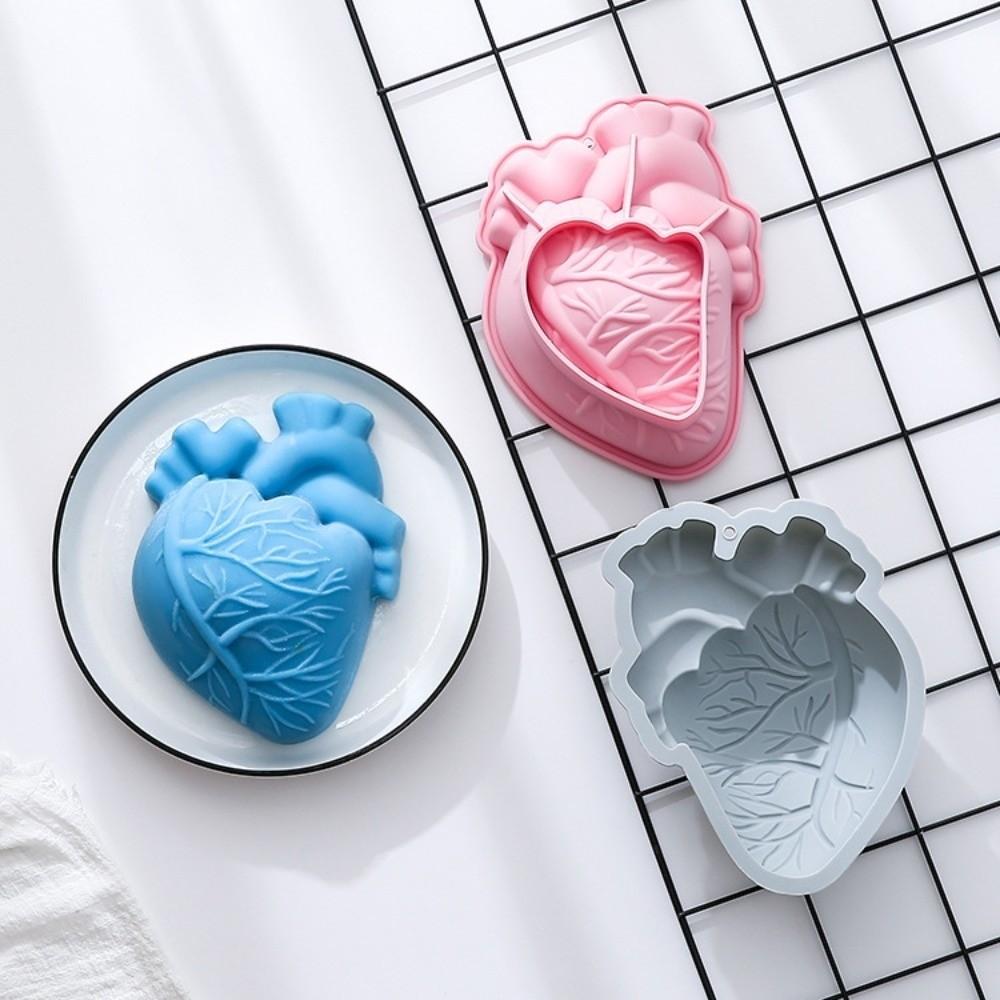 Антипригарная форма для торта в форме сердца, тыквенная силиконовая форма для выпечки на Хэллоуин, форма для десерта в виде мозга, кондитерская
