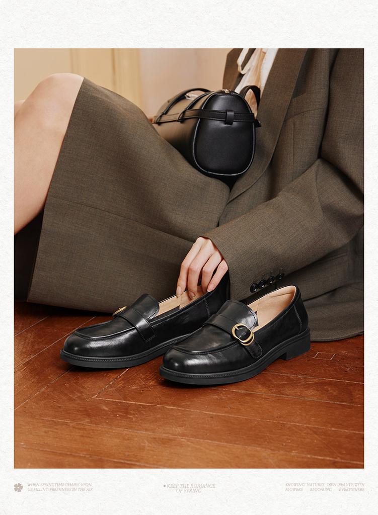 Senda Lefu Shoes Women's 2026 Spring New Shopping Mall Same Style Simple Commuter Single Shoes