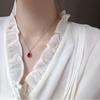 BELLA BOX Water Drop Shaped Ruby Gorgeous Elegant Pendant Necklace For Women Charm Wedding Engagement Gemstones Pearl Clavicle Chain Female Gifts