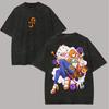 One Piece Graphic T Shirt Men Women Vintage Washed Short Sleeve Tee Summer  Yk Anime Print Cotton Streetwear Casual Tops