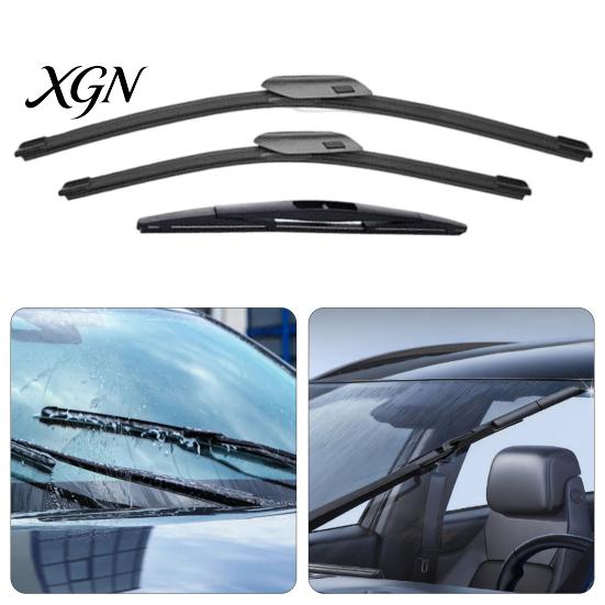 Durable Natural Rubber Wipers 3Pcs/Set Beam Wiper Blades for Chery Tiggo 8 Plus Pro All Weather Performance MAX 2020-2024, 23"+18"+9" Front